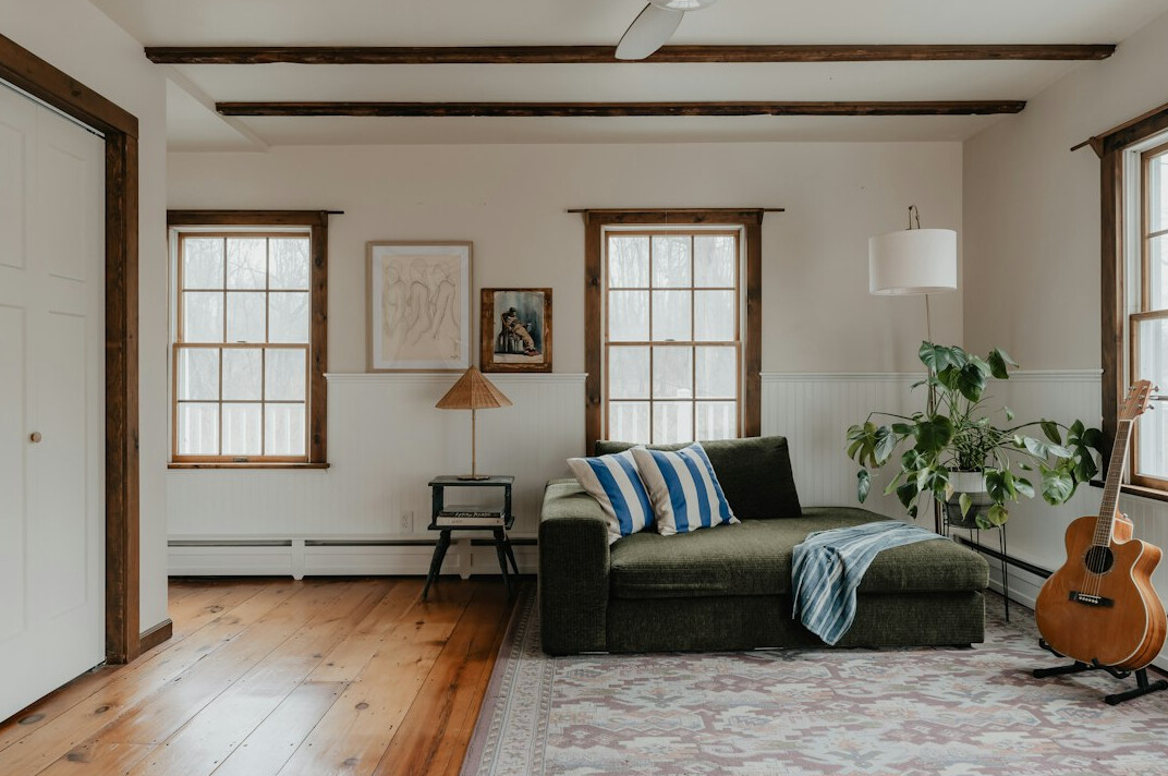 Bright cozy living room with natural light